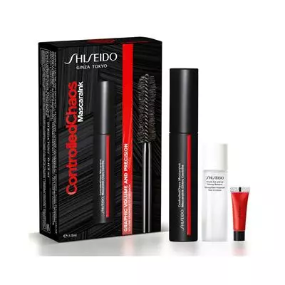 Shiseido Mascara Controlledchaos Mascaralink Black Pulse Gift Set 11.5Ml Remover Gelgloss 3Pic